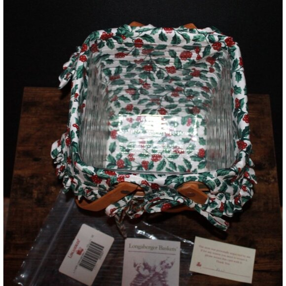 Longaberger Christmas Edition 1995 Cranberry Basket Liner & Protector 19518 - Picture 2 of 3